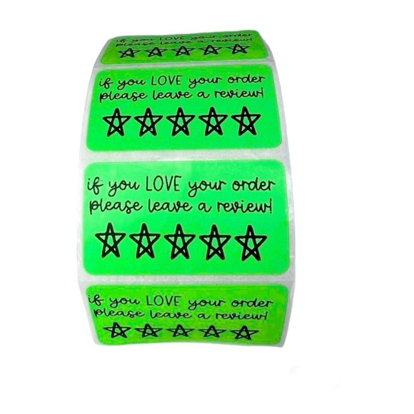 Thank You Stickers leave a review | Packaging Supplies NWT | 2 in nwt - Picture 3 of 4